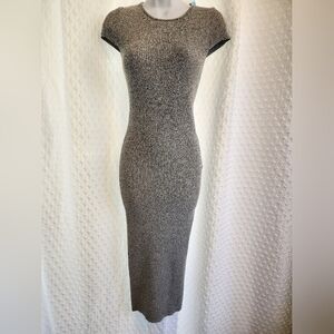 Elegant Black and Gray Knit Dress